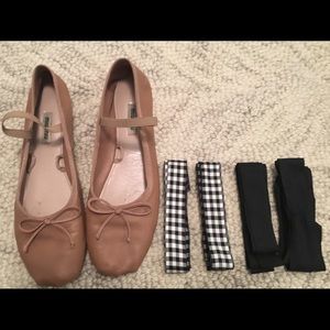 Miu Miu nude ballerina flats